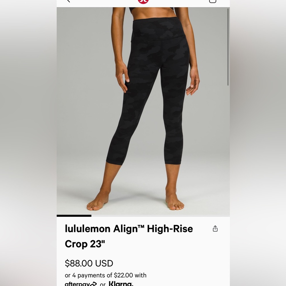 BNWT lululemon align crop 12